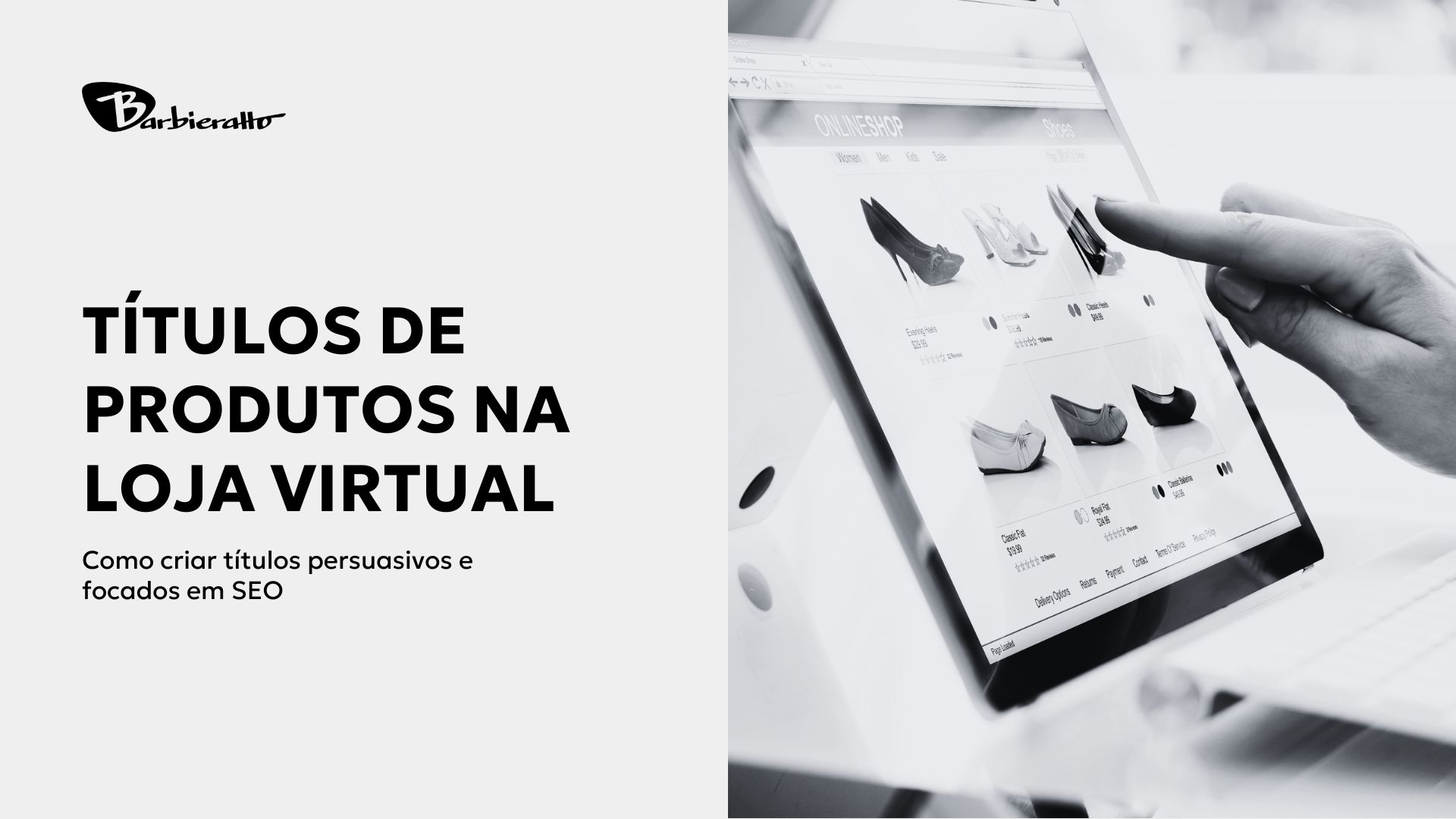 Títulos de produtos na loja virtual